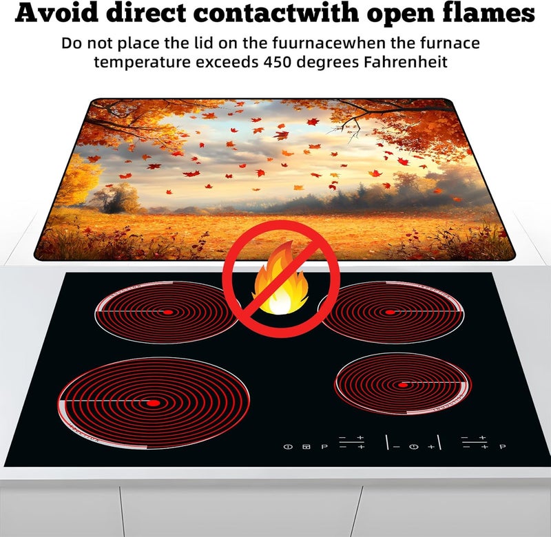 AOHMPT Multi-Design Stove Top Cover for Glass/Electric Stoves - 3-in-1 Heat-Resistant Protector Mat, Non-Slip Drying Rack 28"x20" - Image 3